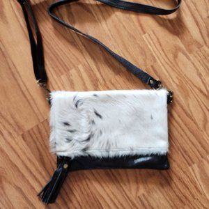 Genuine Handmade Cowhide Leather Flip Top Crossbody Bag